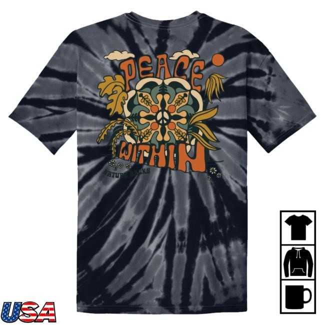 Official Nature Backs Merch Store Shop Peace Within Black Tie Dye Sweatshirt