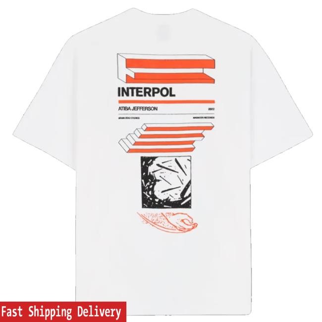 Interpol Merch Shop Interpol X Brain Dead Atiba Jefferson White Photo Tee Shirt