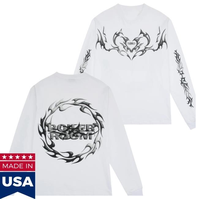 Boiler Room Merch Tribal Ls T-Shirt White Crewneck Sweatshirt