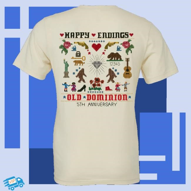Trending Old Dominion Merch Happy Endings 5 Year T-Shirt