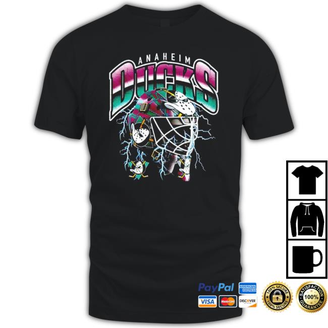 Trending Anaheim Ducks Crease Lightning Helmet Long Sleeve Tee