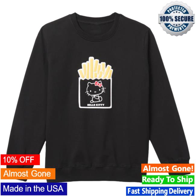 Official Sanrio Apparel Clothing Merch Store Shop Hello Kitty French Fries Pullover Hoodie Black