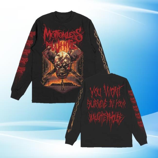 Motionless In White Merch Store Slaughterhouse Zip Up Hooded Sweatshirt