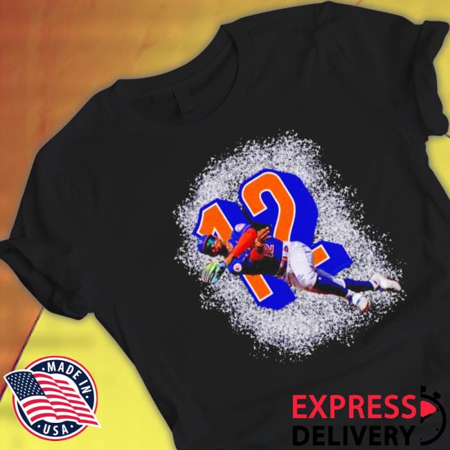 New York Mets Francisco Lindor Number 12 Glitter T-Shirt