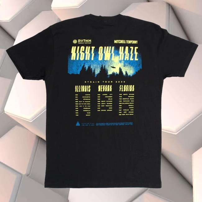 Limited Rhythm Merch Store Mitchell Tenpenny X Rythm Night Owl Haze Unisex Tee