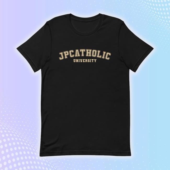 Official Trending Jpcatholic University T-Shirt Black & Dark Gray Heather Hoodie