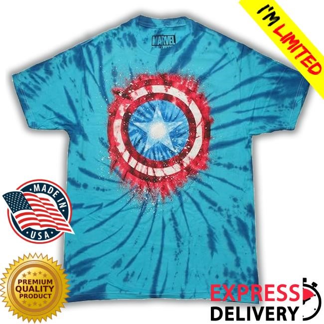Official Captain America Shield Logo Tie Dye Burst T-Shirt