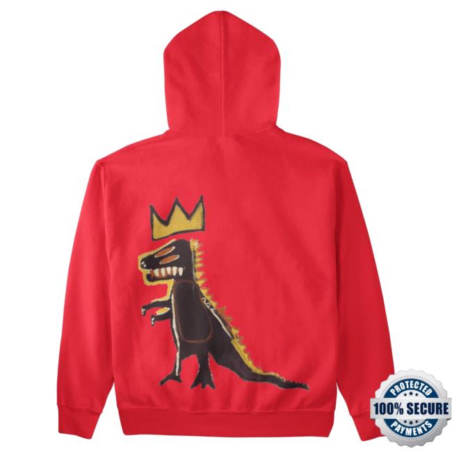 Official The Brant Foundation x Rome Pays Off Jean-Michel Basquiat Pez Dinosaur Pullover Hoodie Red BrantFoundation