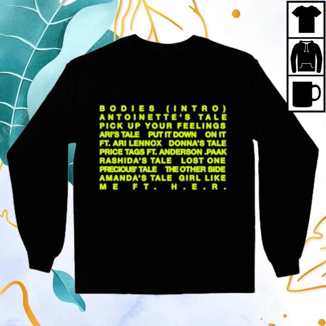 Jazmine Sullivan Merch Setlist Black Long Sleeve Crewneck Sweatshirt
