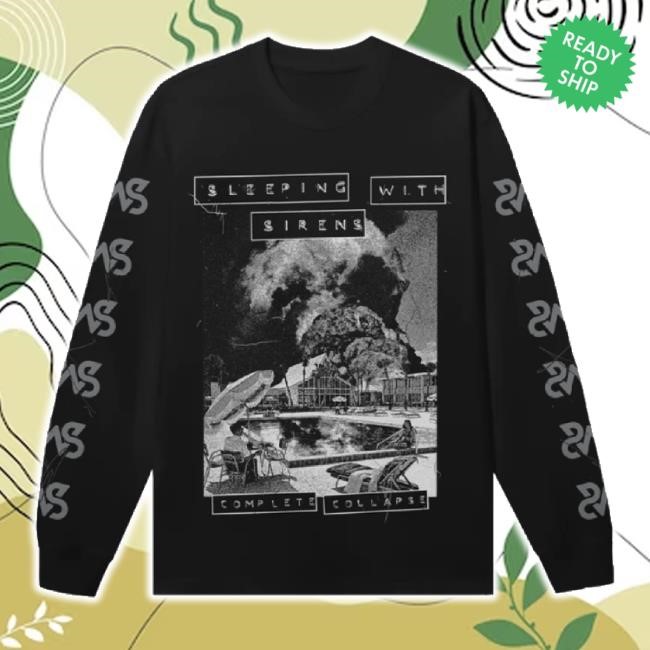Trending Sleeping With Sirens - "Complete Collapse" Long Sleeve T Shirt Sumerian Records Shop Merch Store