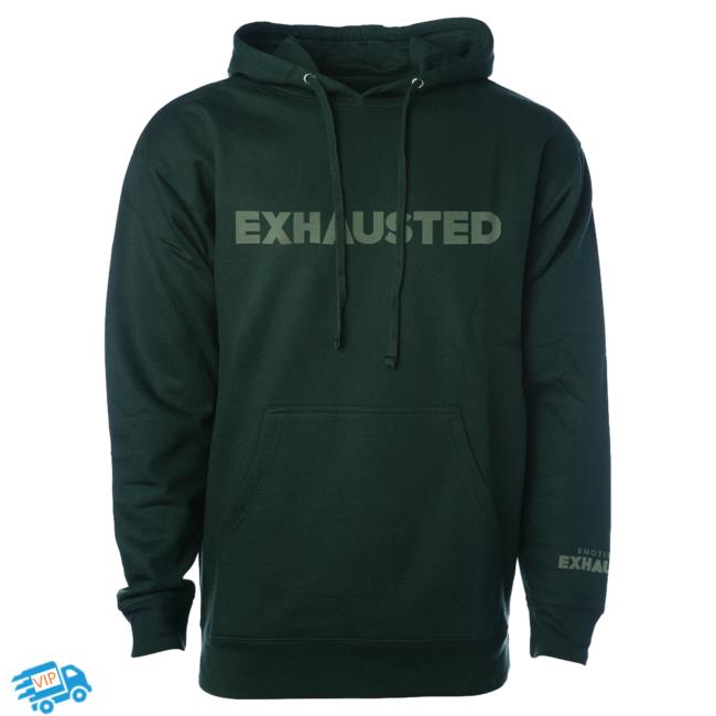 Official Philip Defranco Merch Store Beautiful Bastard Exhausted Hood - Green Beautifulbastard Philipdefranco Shop