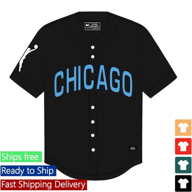 Top Playa Society Shop Merch Store Playa Society Chicago Sky Baseball Jersey