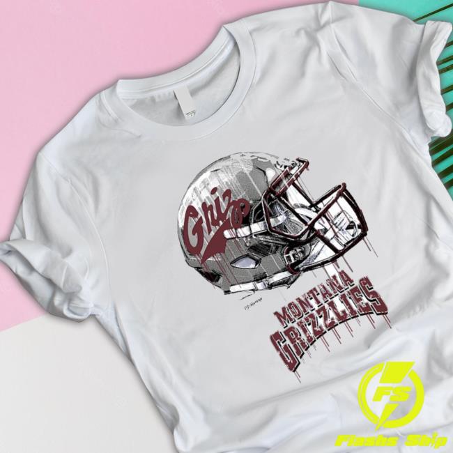 Montana Grizzlies Dripping Helmet Shirts