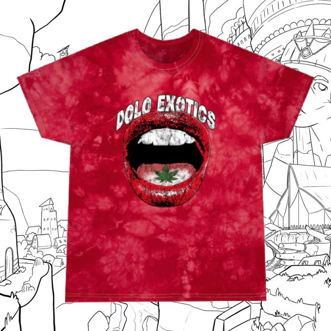 Trending Dolo Exotics Merch Store Dolo Exotics Lips And Leafs Graphic Shirts Red Doloexotics Shop