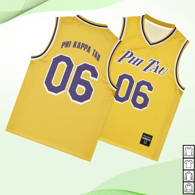 Trending The Phi Tau Store Phi Tau Gold & Purple Basketball Jersey Shirts