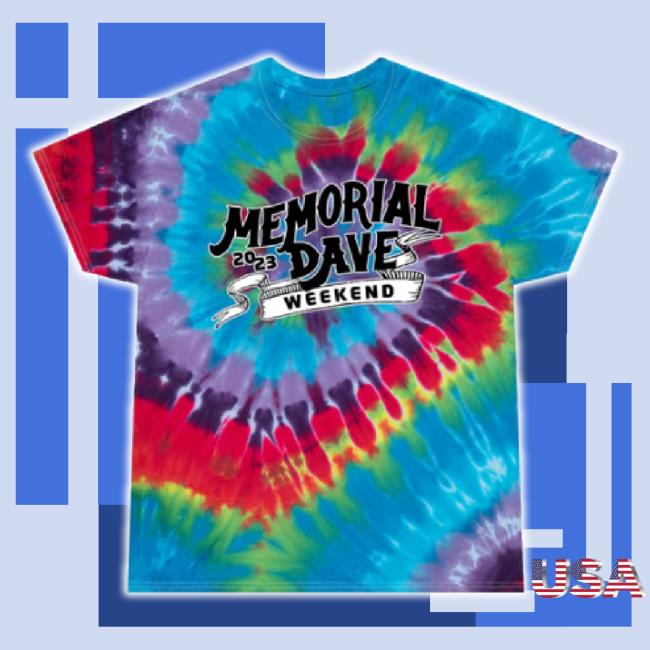 Original Dmac Design Memorial Day Weekend 2023 Tie Dye Designs With/Set List Spiral Tie Dye Hoodie