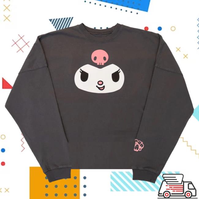 Official Sanrio Apparel Clothing Merch Store Shop Kuromi Japanla Spirit Hooded Sweatshirt