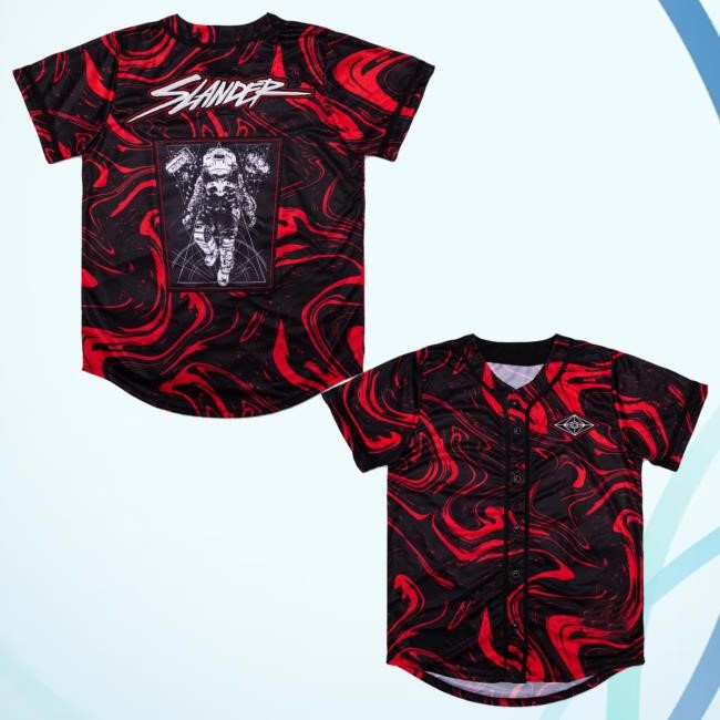Slanderofficial Merch Spaceman Jersey Red Black Marble Sweatshirt