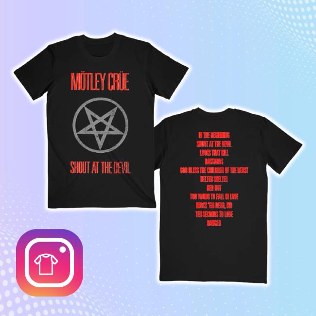 Original Shout At The Devil Tracklist Shirts Motley Apparel Clothing Shop