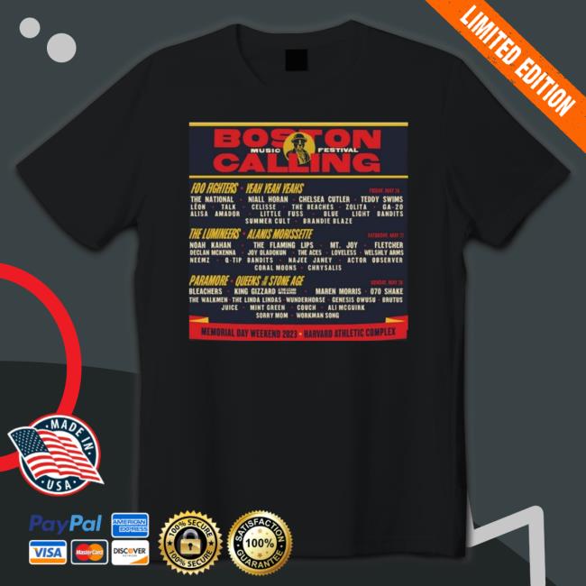 Boston Calling Music Festival Memorial Day Weekend 2023 Harvard Athletic Complex Poster Crewneck Sweatshirt