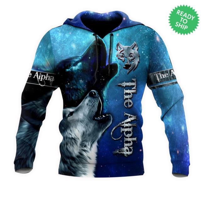 Official The Alpha Wolf Unisex Deluxe Hoodie Ml 3D All Over Printed Custom Text Name Hooded Sweatshirt