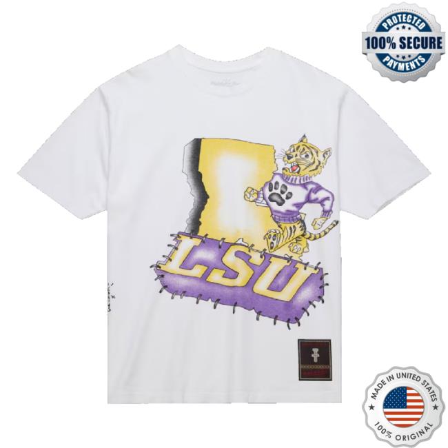 Trending Lsu Tigers Cj X M&N Unisex Hand-Drawn Shirts- White Cactusjackfanatics Shop
