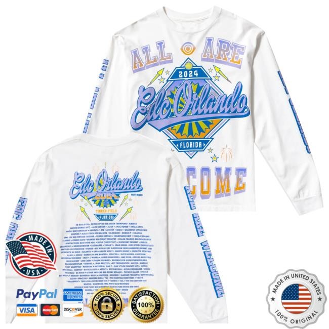 Insomniac Shop Merch Edc Orlando Fireworks Lineup L/S Tee Shirt