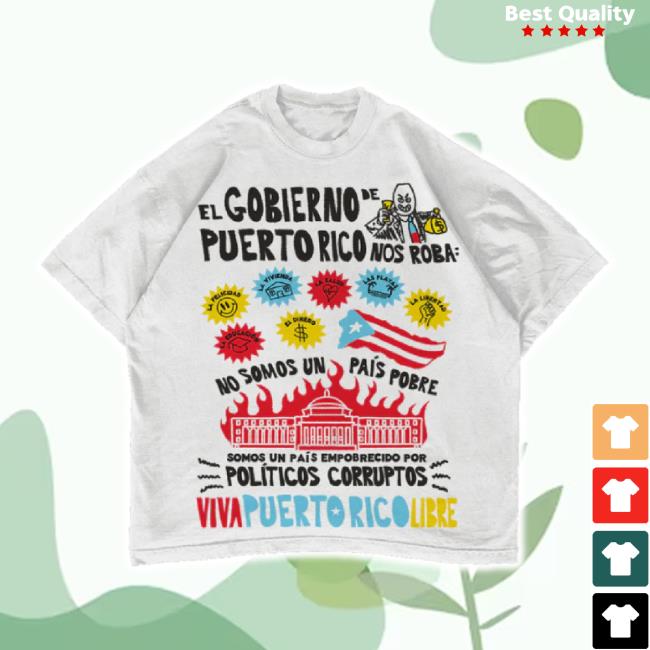 Original Mofongo Merch Store Gobierno De Puerto Rico Unisex Sweatshirt (White) Mofongokicks Shop