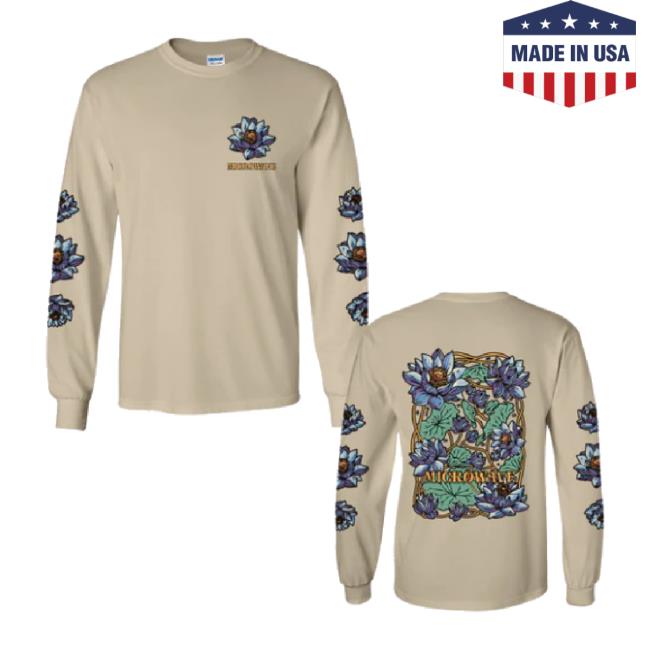 Original Microwave Merch Store Blue Lotus Long Sleeve Tee Microwave Shop