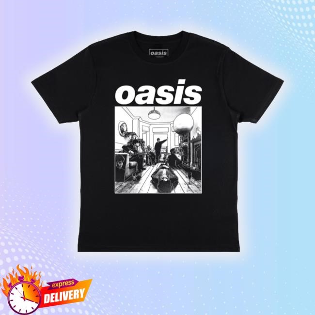 Official Trending Oasisinet Store Oasis Definitely Maybe Artwork T-Shirt Black Hooded Sweatshirt