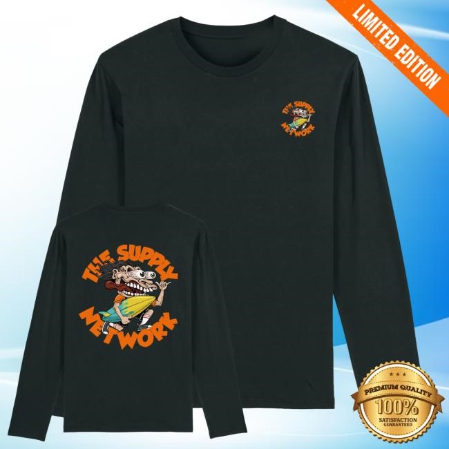 The Supply Network Merch Shop Surf Crazy Black Skater Hooded Sweatshirt