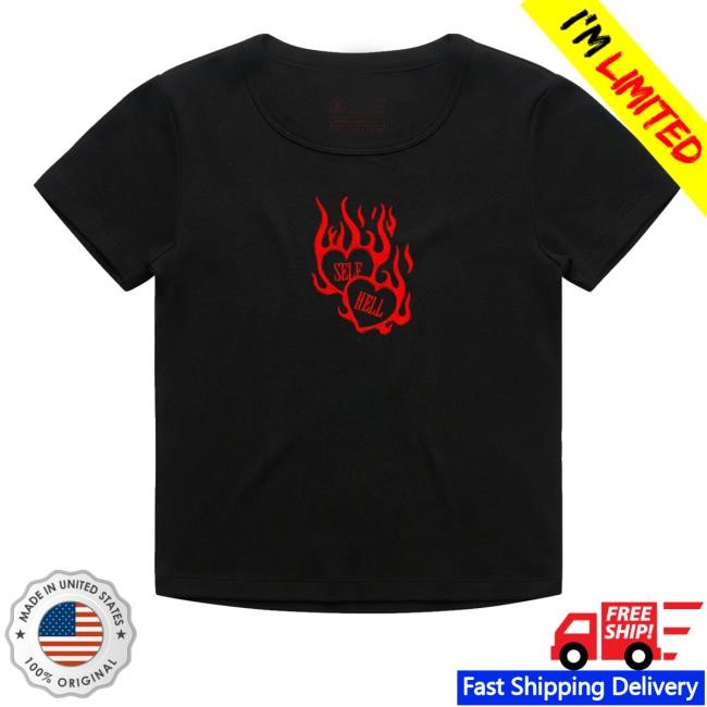 Whileshesleeps Merch Fire Hearts Rib Tee Shirt