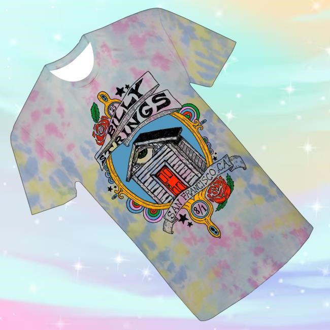 Official Billy Strings Merch Shop Store San Francisco House Tie Dye New Shirt