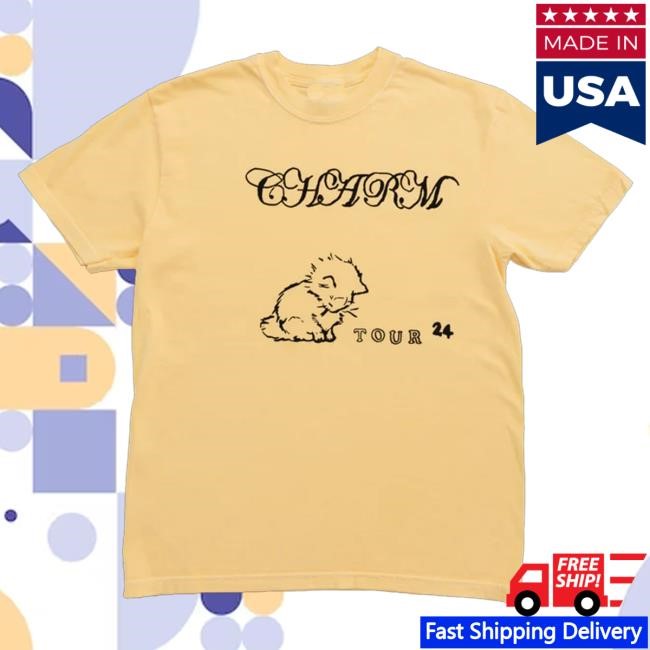 Official Clairo Store Merch Charm Cat Tour Tee (Yellow) Tee