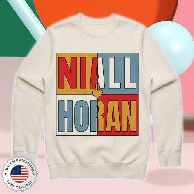 Original Niall Horan Merch Store Niall Colour Block Crew T-Shirt Smoke Niallhoran Apparel Clothing Shop
