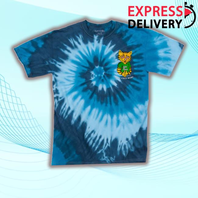 Official Dankgeek Stonerdays Don't Stress Meowt Tie Dye Long Sleeved T-Shirt