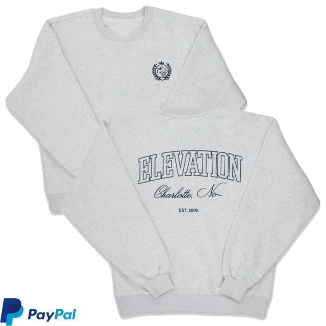 Elevation Church Merch Store Grey Ec Crest T-Shirt
