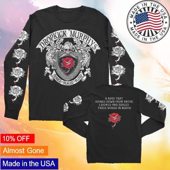 Dropkick Murphys Merch Signed And Sealed In Blood Lyric Sweaters Black