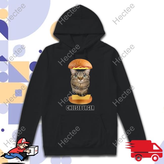 Goofyahhtees Store Cat Cheeseburger Tee Shirt