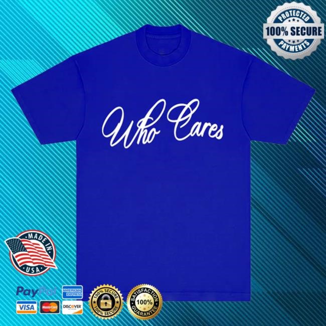 Whocaressupplyco Merch Store Wc Cursive Tee - Royal/White Hoodie