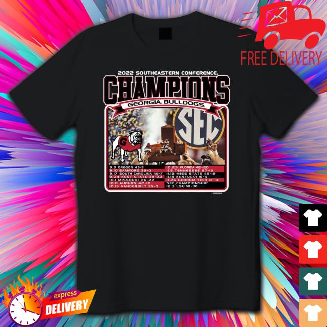 Georgia Bulldogs 2022 Southeastern Conference Sec Champion Tee Georgia Bulldogs 2022 Southeastern Conference Sec Champion Hooded Sweatshirt