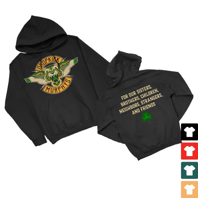 Dropkick Murphys Merch Tiger Lyric Tee Shirt Black