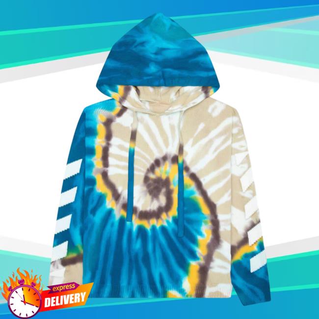 Official Feature Merch Store Shop Off-White C/O Virgil Abloh Diag Tie Dye Sweatshirts - Bone/White Feature Apparel Clothing