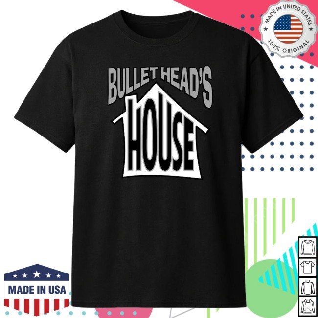 Bulletheads House Store Merch Classic Heavy Cotton Shirts Black And Silver Football Logo House Only