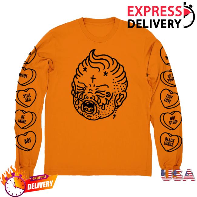 Original Dine Alone Store Merch Wade Macneil Orange Crybaby Sweaters Dinealonestore Shop
