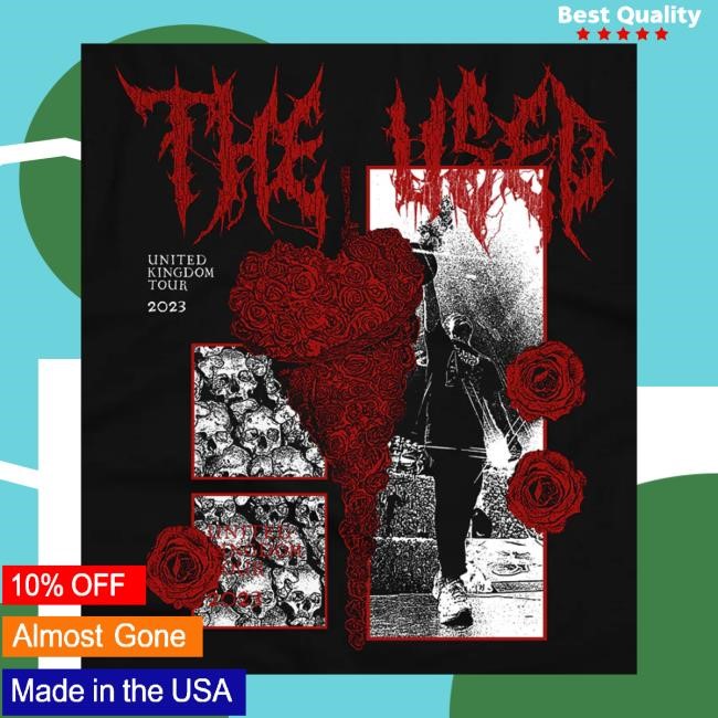 Theused Store The Used Black 2023 Uk Tour T-Shirt, Hoodie, Tank Top, Sweater And Long Sleeve T-Shirt