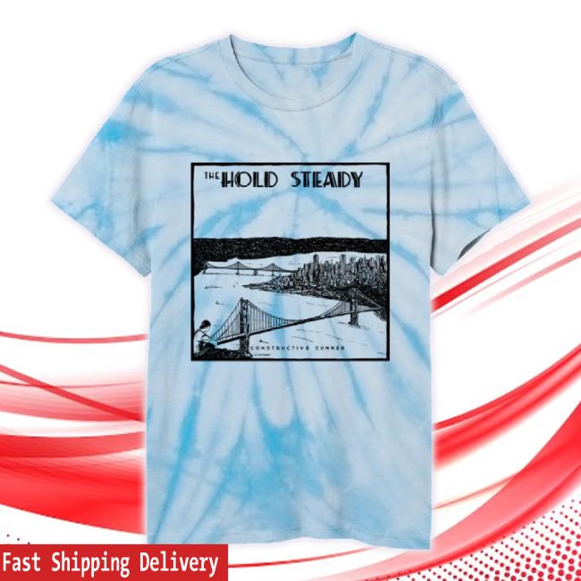 Official Merch Store Now The Hold Steady Constructive Summer Light Blue Spider Tie Dye Hoodie Merchnow Shop