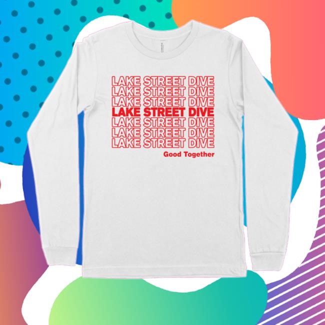 Official Lakestreetdive Store White Repeating Logo Long Sleeve Long Sleeve Shirt