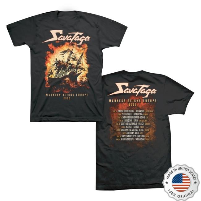Savatage Merch Shop Store Savatage Magellan Eu 2025 Tee Shirt