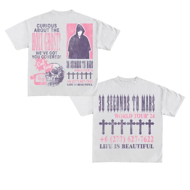 Official Thirty Seconds To Mars Merch Life Is Beautiful Holy Ghost Shirts